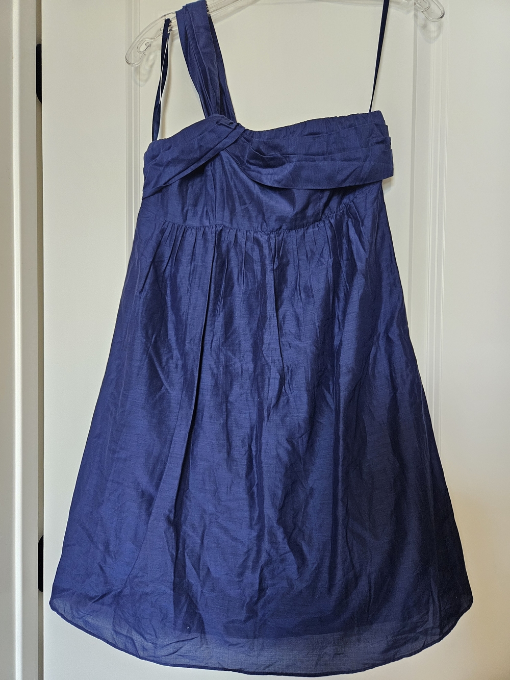 LOFT Navy One-Shoulder Cocktail Dress